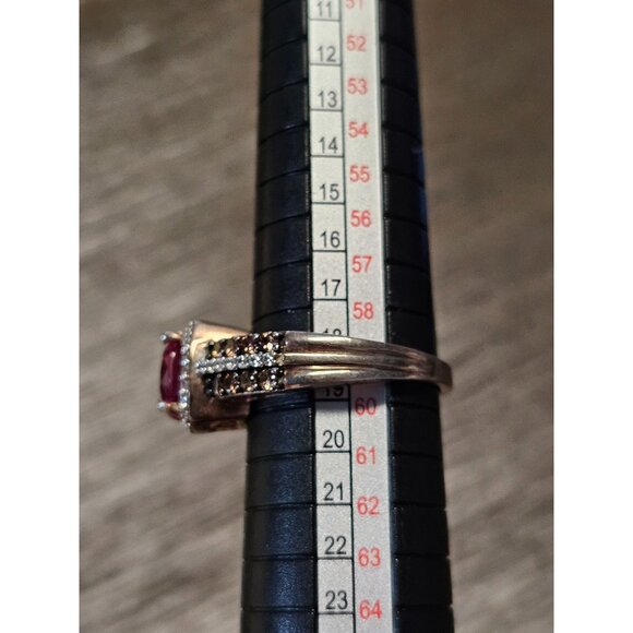 925 Sterling Silver Ruby Tourmaline Ring Size 8.5 - 6.26g - Picture 4 of 5